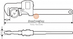 Размеры ключа трубного рычажного Super-Ego Stillson Eco 24"