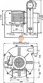 Размеры центробежного вентилятора среднего давления Leister Silence